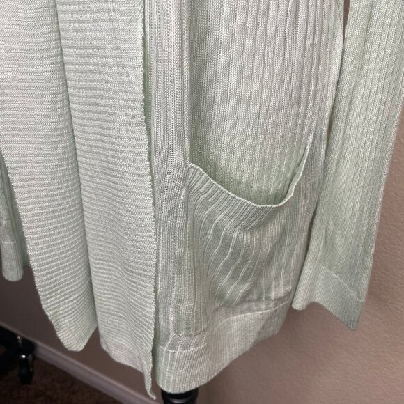 Liz Claiborne Women's Knit Mint Green Long Sleeve Open Front Cardigan Sz Large - Picture 6 of 11